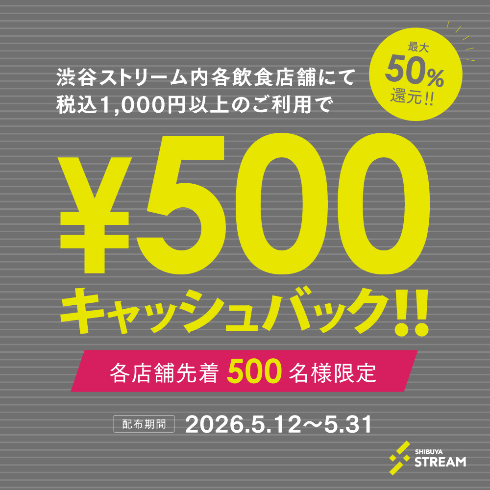 ～各店舗先着500名様限定～500円キャッシュバックキャンペーン
