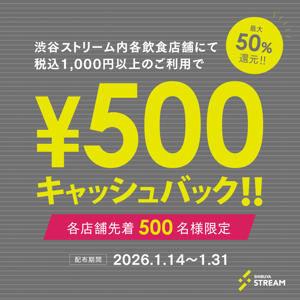 ～各店舗先着500名様限定～500円キャッシュバックキャンペーン